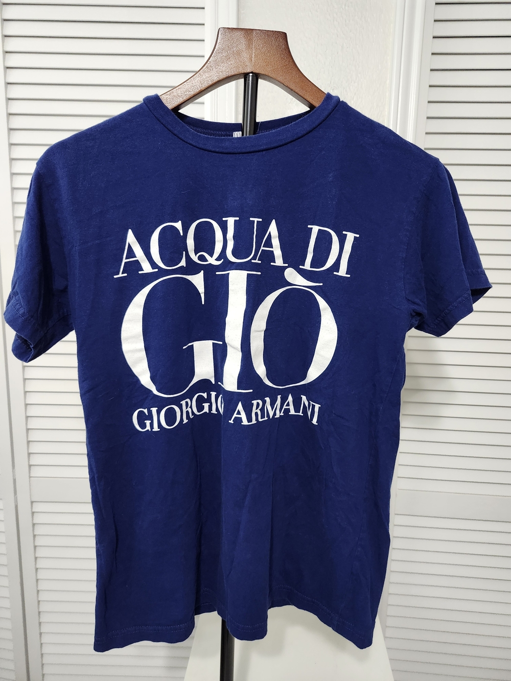 Acqua di Giò Giorgio Armani Navy Graphic Tee - Picture 1 of 3